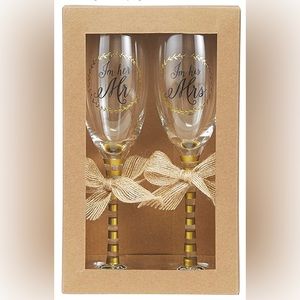 Mud pie I’m His/Her Mr. Mrs. Champagne glass